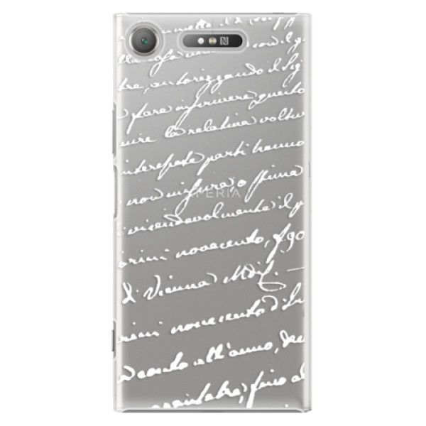 Plastové pouzdro iSaprio - Handwriting 01 - white - Sony Xperia XZ1