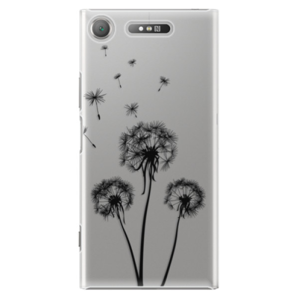 Plastové pouzdro iSaprio - Three Dandelions - black - Sony Xperia XZ1