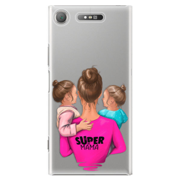 Plastové pouzdro iSaprio - Super Mama - Two Girls - Sony Xperia XZ1