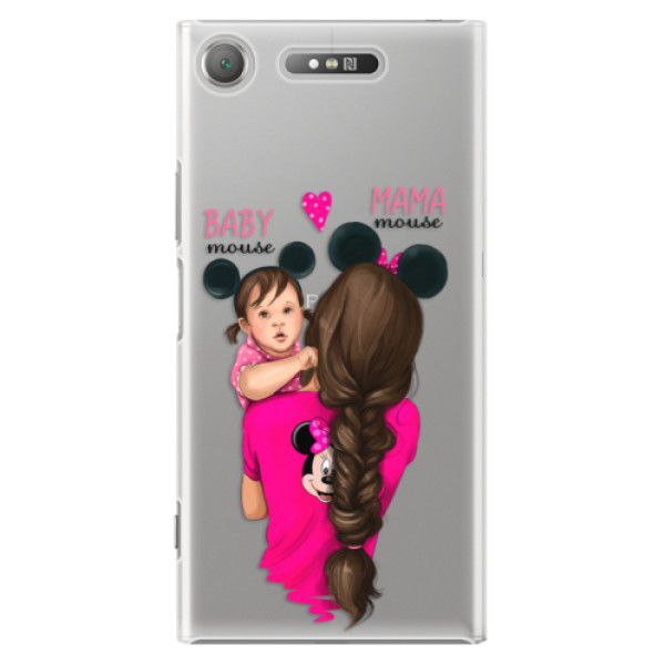 Plastové pouzdro iSaprio - Mama Mouse Brunette and Girl - Sony Xperia XZ1