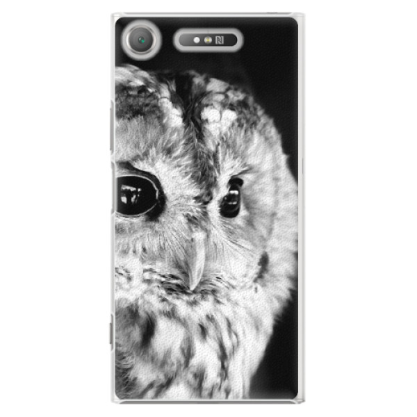 Plastové pouzdro iSaprio - BW Owl - Sony Xperia XZ1