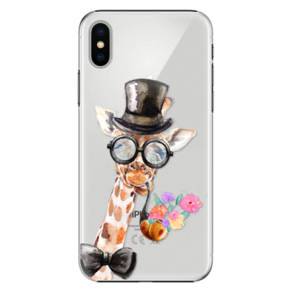 Plastové pouzdro iSaprio - Sir Giraffe - iPhone X