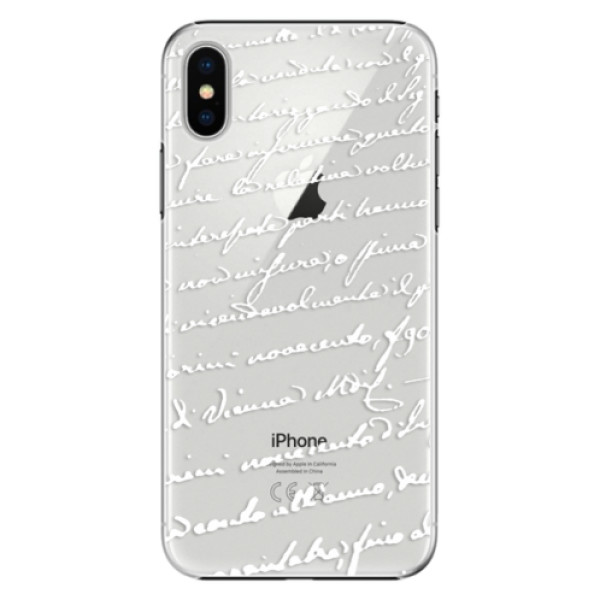 Plastové pouzdro iSaprio - Handwriting 01 - white - iPhone X