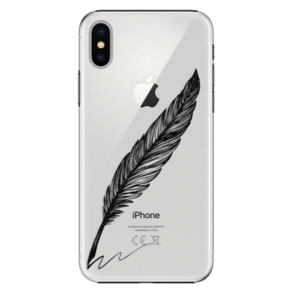 Plastové pouzdro iSaprio - Writing By Feather - black - iPhone X