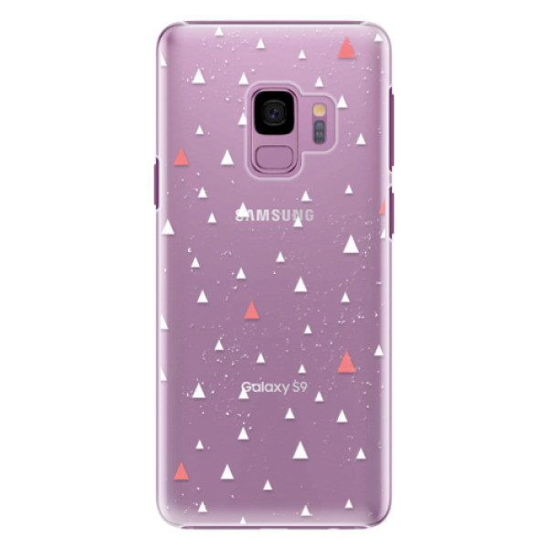 Plastové pouzdro iSaprio - Abstract Triangles 02 - white - Samsung Galaxy S9