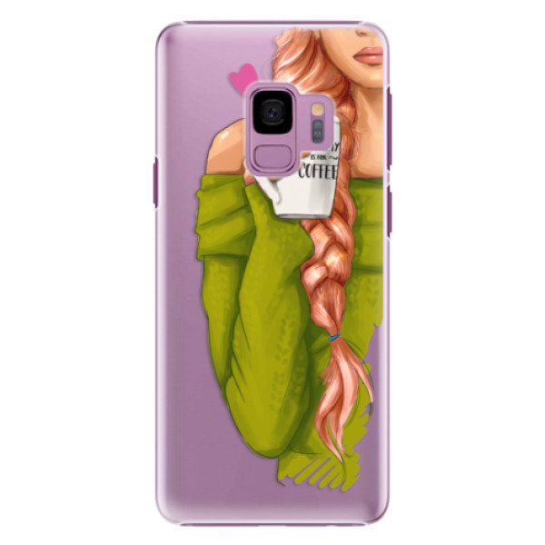 Plastové pouzdro iSaprio - My Coffe and Redhead Girl - Samsung Galaxy S9