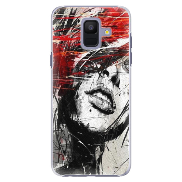 Plastové pouzdro iSaprio - Sketch Face - Samsung Galaxy A6