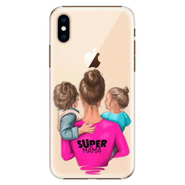 Plastové pouzdro iSaprio - Super Mama - Boy and Girl - iPhone XS