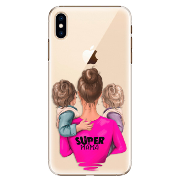 Plastové pouzdro iSaprio - Super Mama - Two Boys - iPhone XS Max