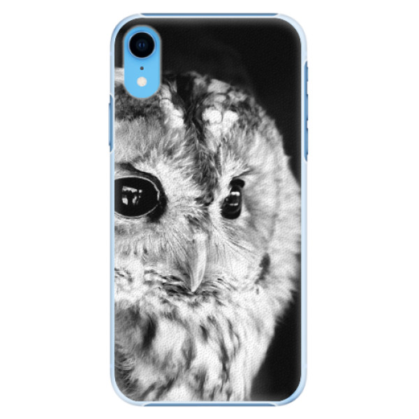 Plastové pouzdro iSaprio - BW Owl - iPhone XR