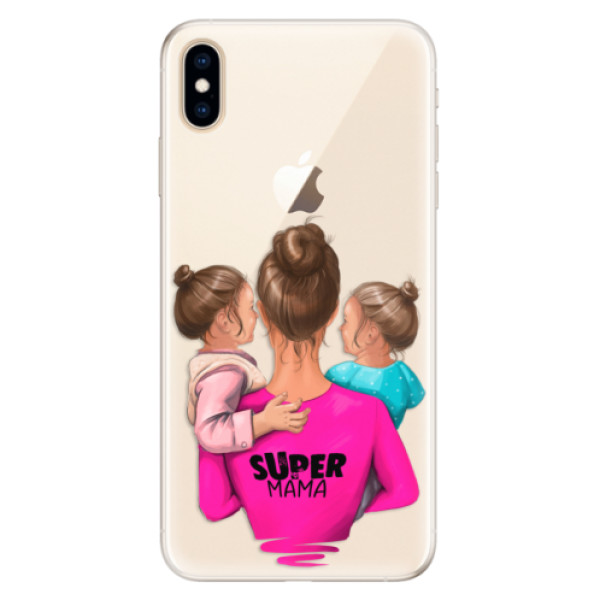 Silikonové pouzdro iSaprio - Super Mama - Two Girls - iPhone XS Max