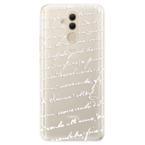 Silikonové pouzdro iSaprio - Handwriting 01 - white - Huawei Mate 20 Lite