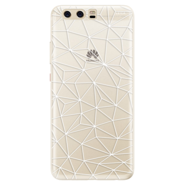 Silikonové pouzdro iSaprio - Abstract Triangles 03 - white - Huawei P10