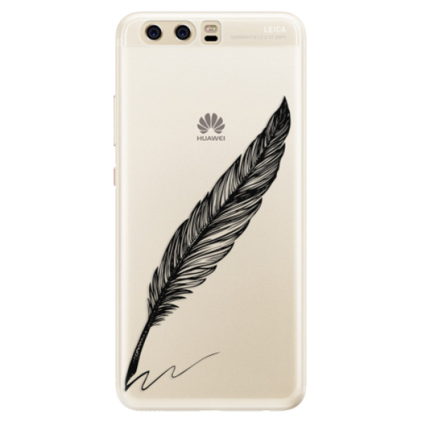 Silikonové pouzdro iSaprio - Writing By Feather - black - Huawei P10