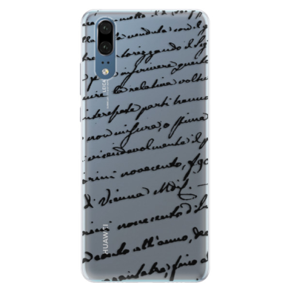 Silikonové pouzdro iSaprio - Handwriting 01 - black - Huawei P20