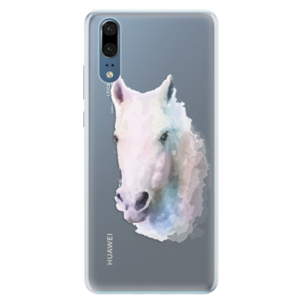 Silikonové pouzdro iSaprio (mléčně zakalené) Bílý kůň 01 na mobil Huawei P20 (Silikonový kryt, obal, pouzdro iSaprio (podkladové pouzdro není čiré, ale lehce mléčně zakalené) Bílý kůň 01 na mobilní telefon Huawei P20)