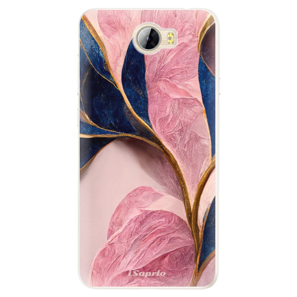 Silikonové pouzdro iSaprio - Pink Blue Leaves - Huawei Y5 II / Y6 II Compact