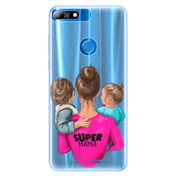 Silikonové pouzdro iSaprio - Super Mama - Boy and Girl - Huawei Y7 Prime 2018