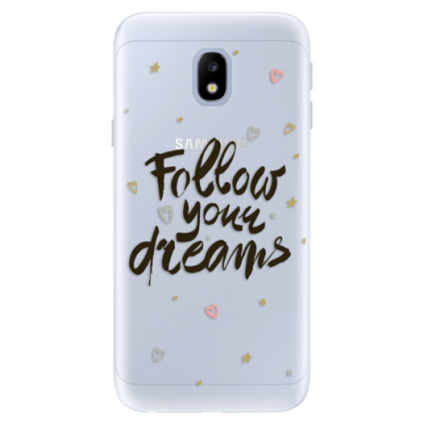 Silikonové pouzdro iSaprio - Follow Your Dreams - black - Samsung Galaxy J3 2017