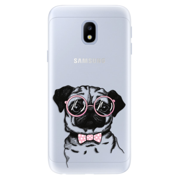 Silikonové pouzdro iSaprio (mléčně zakalené) Mops na mobil Samsung Galaxy J3 2017 (Silikonový kryt, obal, pouzdro iSaprio (podkladové pouzdro není čiré, ale lehce mléčně zakalené) Mops na mobilní telefon Samsung Galaxy J3 2017)