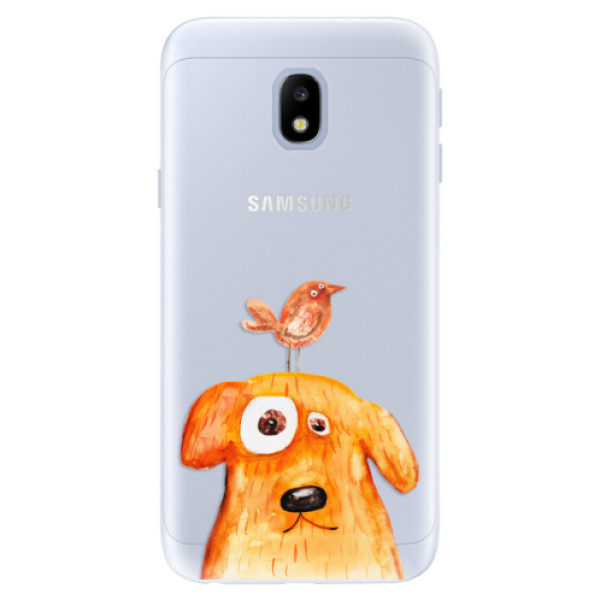 Silikonové pouzdro iSaprio (mléčně zakalené) Pejsek a Ptáček na mobil Samsung Galaxy J3 2017 (Silikonový kryt, obal, pouzdro iSaprio (podkladové pouzdro není čiré, ale lehce mléčně zakalené) Pejsek a Ptáček na mobilní telefon Samsung Galaxy J3 2017)