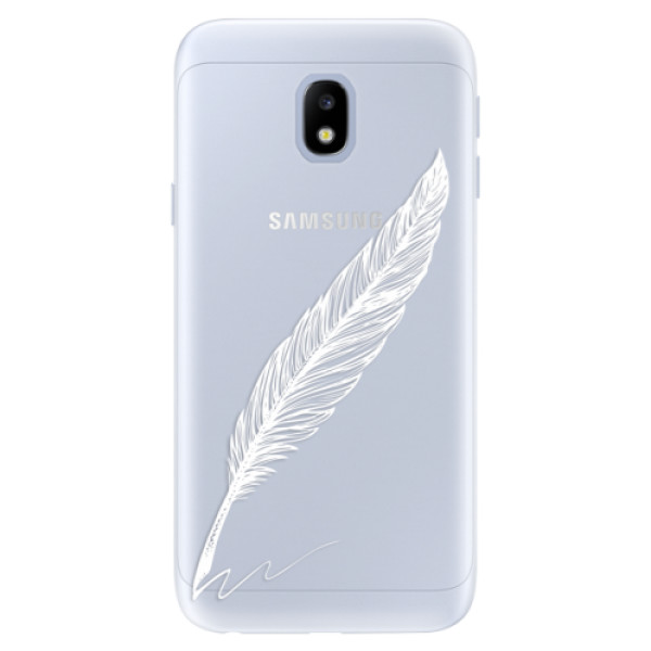 Silikonové pouzdro iSaprio - Writing By Feather - white - Samsung Galaxy J3 2017