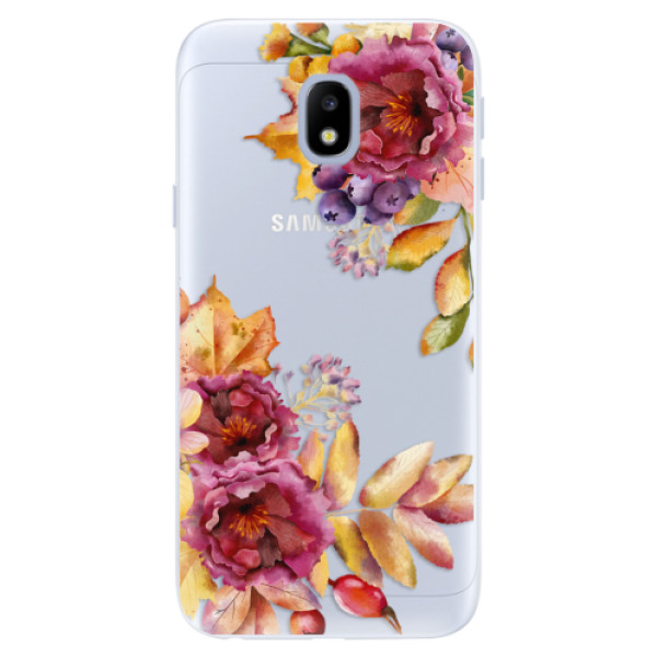 Silikonové pouzdro iSaprio (mléčně zakalené) Podzimní Květiny na mobil Samsung Galaxy J3 2017 (Silikonový kryt, obal, pouzdro iSaprio (podkladové pouzdro není čiré, ale lehce mléčně zakalené) Podzimní Květiny na mobilní telefon Samsung Galaxy J3 2017)