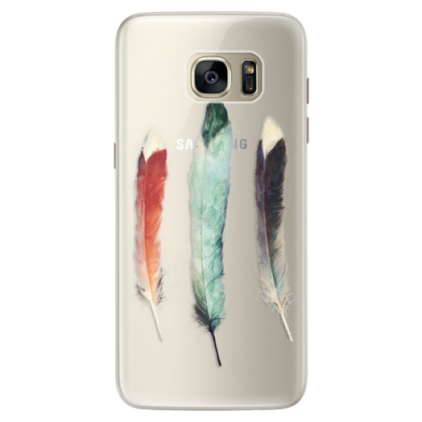 Silikonové pouzdro iSaprio - Three Feathers - Samsung Galaxy S7