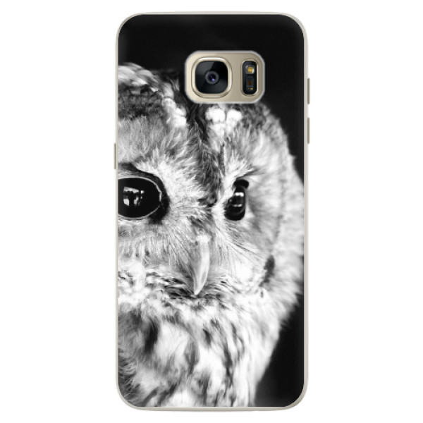 Silikonové pouzdro iSaprio - BW Owl - Samsung Galaxy S7