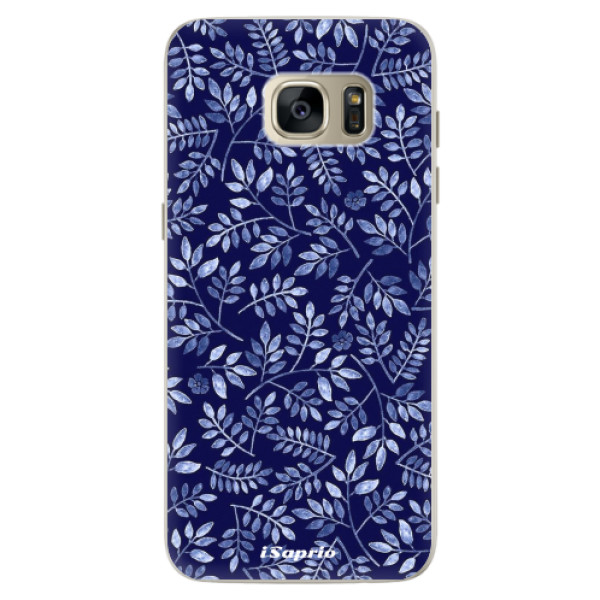 Silikonové pouzdro iSaprio (mléčně zakalené) Blue Leaves 05 na mobil Samsung Galaxy S7 Edge (Silikonový kryt, obal, pouzdro iSaprio (podkladové pouzdro není čiré, ale lehce mléčně zakalené) Blue Leaves 05 na mobilní telefon Samsung Galaxy S7 Edge)