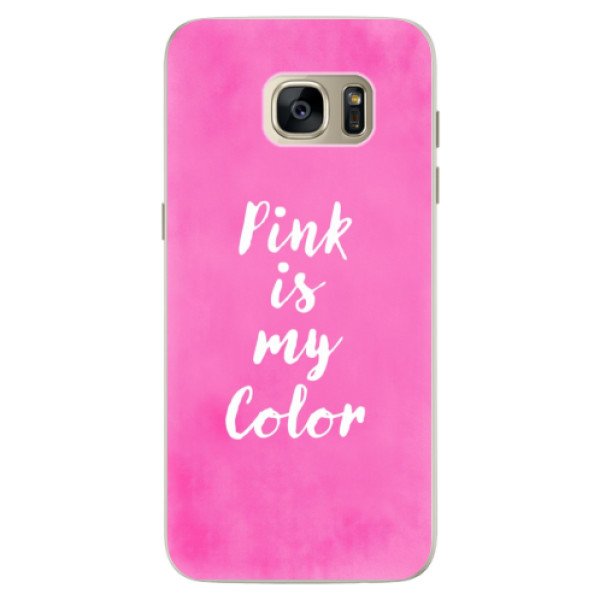 Silikonové pouzdro iSaprio (mléčně zakalené) Pink is my color na mobil Samsung Galaxy S7 Edge (Silikonový kryt, obal, pouzdro iSaprio (podkladové pouzdro není čiré, ale lehce mléčně zakalené) Pink is my color na mobilní telefon Samsung Galaxy S7 Edge)