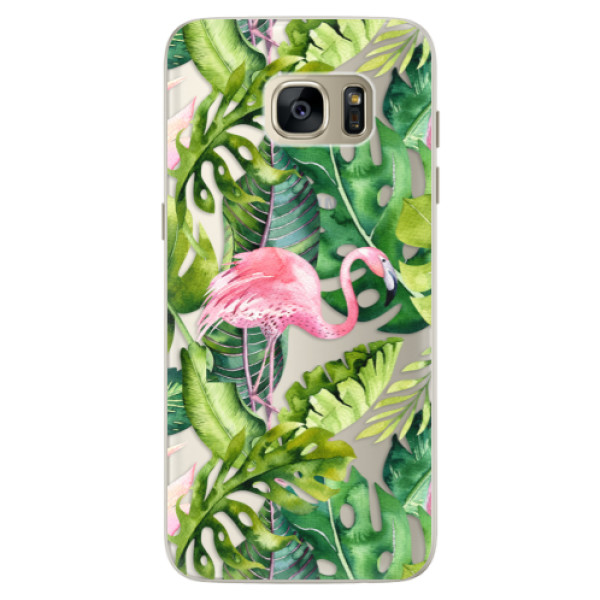 Silikonové pouzdro iSaprio (mléčně zakalené) Plameňák v Džungli 02 na mobil Samsung Galaxy S7 Edge (Silikonový kryt, obal, pouzdro iSaprio (podkladové pouzdro není čiré, ale lehce mléčně zakalené) Plameňák v Džungli 02 na mobilní telefon Samsung Galaxy S7