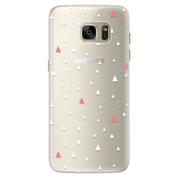 Silikonové pouzdro iSaprio - Abstract Triangles 02 - white - Samsung Galaxy S7 Edge