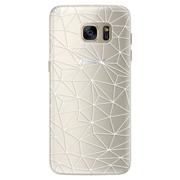 Silikonové pouzdro iSaprio - Abstract Triangles 03 - white - Samsung Galaxy S7 Edge