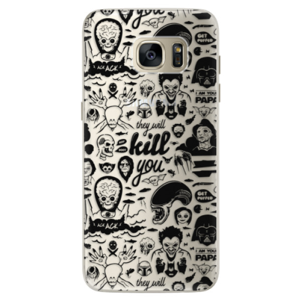 Silikonové pouzdro iSaprio - Comics 01 - black - Samsung Galaxy S7 Edge