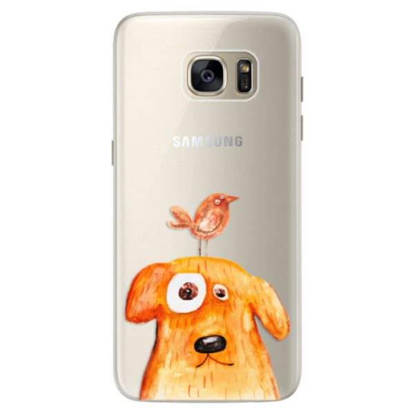 Silikonové pouzdro iSaprio (mléčně zakalené) Pejsek a Ptáček na mobil Samsung Galaxy S7 Edge (Silikonový kryt, obal, pouzdro iSaprio (podkladové pouzdro není čiré, ale lehce mléčně zakalené) Pejsek a Ptáček na mobilní telefon Samsung Galaxy S7 Edge)