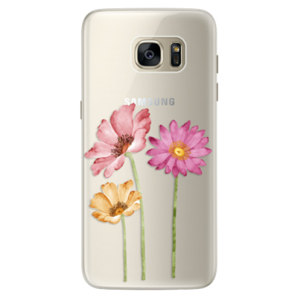 Silikonové pouzdro iSaprio - Three Flowers - Samsung Galaxy S7 Edge