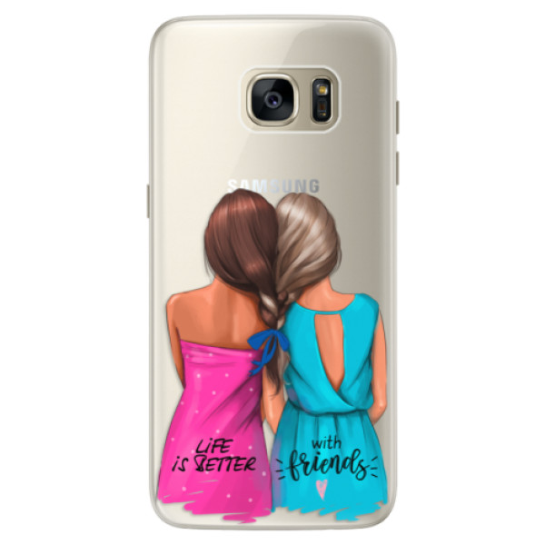 Silikonové pouzdro iSaprio (mléčně zakalené) Best Friends na mobil Samsung Galaxy S7 Edge (Silikonový kryt, obal, pouzdro iSaprio (podkladové pouzdro není čiré, ale lehce mléčně zakalené) Best Friends na mobilní telefon Samsung Galaxy S7 Edge)