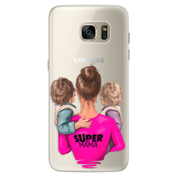 Silikonové pouzdro iSaprio - Super Mama - Two Boys - Samsung Galaxy S7 Edge