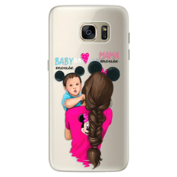 Silikonové pouzdro iSaprio - Mama Mouse Brunette and Boy - Samsung Galaxy S7 Edge