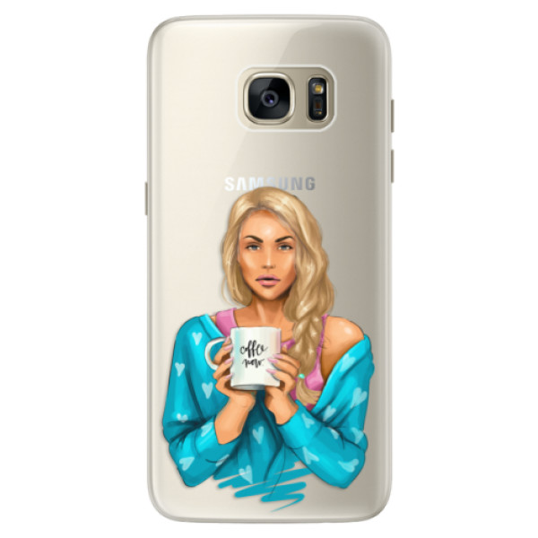 Silikonové pouzdro iSaprio - Coffe Now - Blond - Samsung Galaxy S7 Edge