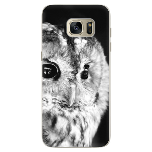 Silikonové pouzdro iSaprio - BW Owl - Samsung Galaxy S7 Edge