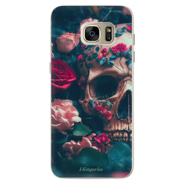Silikonové pouzdro iSaprio - Skull in Roses - Samsung Galaxy S7 Edge