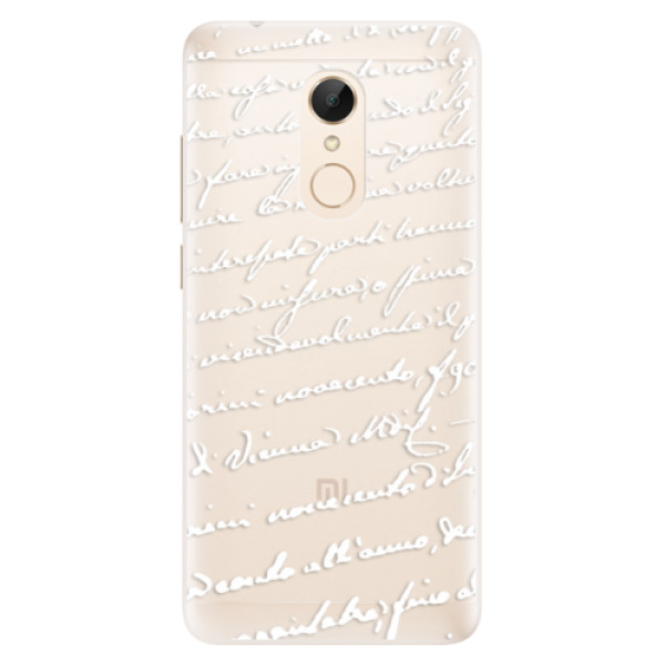 Silikonové pouzdro iSaprio - Handwriting 01 - white - Xiaomi Redmi 5