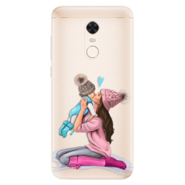 Silikonové pouzdro iSaprio - Kissing Mom - Brunette and Boy - Xiaomi Redmi 5 Plus