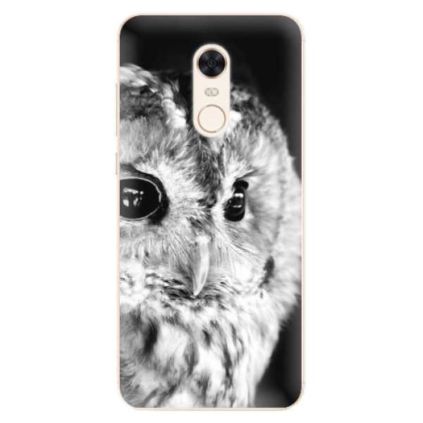 Silikonové pouzdro iSaprio - BW Owl - Xiaomi Redmi 5 Plus