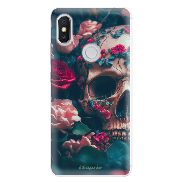 Silikonové pouzdro iSaprio - Skull in Roses - Xiaomi Redmi S2