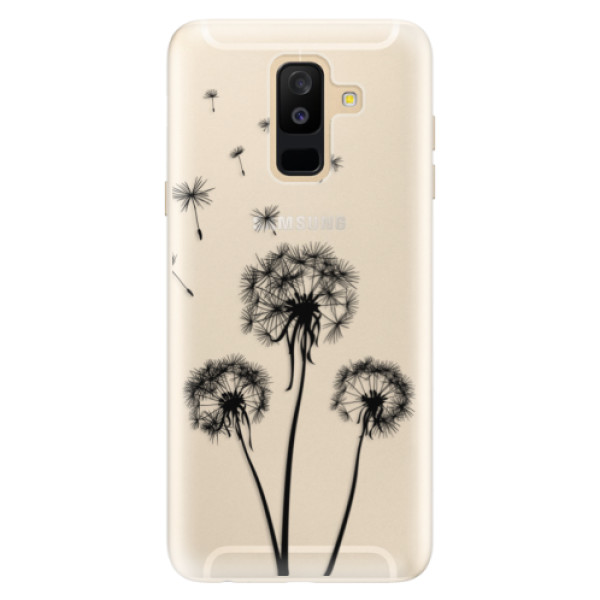 Silikonové pouzdro iSaprio - Three Dandelions - black - Samsung Galaxy A6+