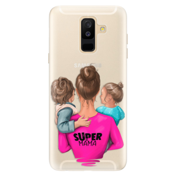 Silikonové pouzdro iSaprio - Super Mama - Boy and Girl - Samsung Galaxy A6+
