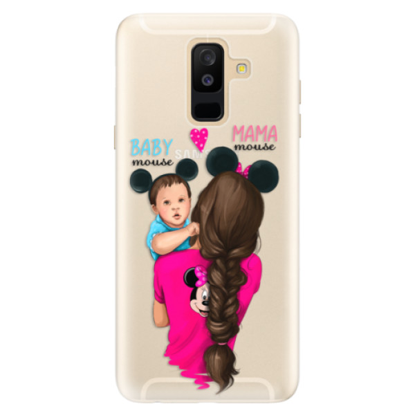 Silikonové pouzdro iSaprio - Mama Mouse Brunette and Boy - Samsung Galaxy A6+